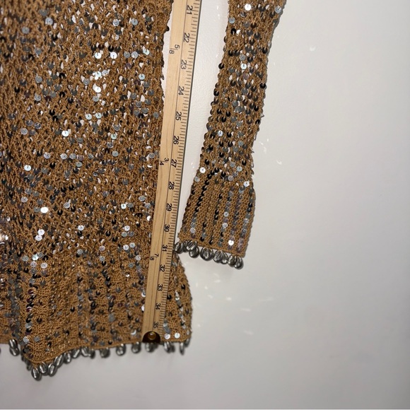 Retrofête Sequin Crochet Shell Embellished Dress Crochet Beach Dress bikinicover - Picture 6 of 9